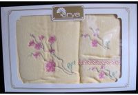 Arya, набор махровых полотенец  Peta, оранжевого цвета, 35х50+50х90+70х140