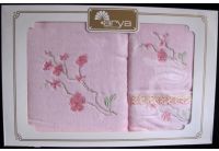 Arya, набор махровых полотенец  Peta, розового цвета, 35х50+50х90+70х140