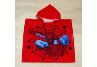 Детское полотенце-пончо Человек-паук, красное