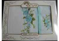 Arya, набор махровых полотенец  Presto, голубого цвета, 50х100+70х140