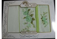 Arya, набор махровых полотенец  Presto, зеленого цвета, 50х100+70х140