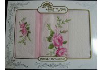 Arya, набор махровых полотенец  Presto, розового цвета, 50х100+70х140