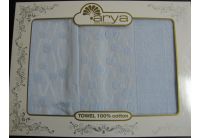 Arya, набор махровых полотенец  Punto, голубого цвета, 50х100+70х140