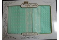 Arya, набор махровых полотенец  Ragazza, зеленого цвета, 50х100+70х140