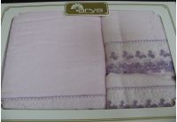 Arya, набор махровых полотенец  Sasso, розового цвета, 35х50+50х90+70х140