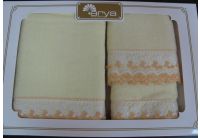 Arya, набор махровых полотенец  Sasso, желтого цвета, 35х50+50х90+70х140