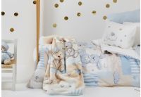 Постельный набор в кроватку с бортиками и одеялом Karaca Home. Ранфорс Bebek Moon 10 предметов 