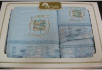 Arya, набор махровых полотенец  Tanto, голубого цвета, 35х50+50х90+70х140