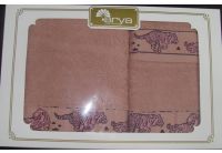 Arya, набор махровых полотенец  Tigere розового цвета, 35х50+50х90+70х140