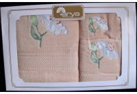 Arya, набор махровых полотенец Totsi кофейного цвета, 35х50+50х90+70х140