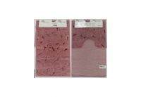 Набор ковриков для ванной Аrya. Sarmasik, темно-розового цвета, 60х100 см, 2 предмета