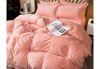 Велюровое постельное белье Koloco. Mеланж розовое
