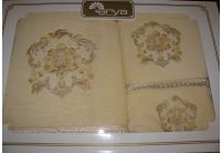 Arya, набор махровых полотенец  Veron, кремового цвета, 35х50+50х90+70х140