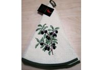 Махровое полотенце Mariposa. Маслины ветка крем 004, круглое